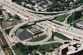 Arial view of the I95 construction project.